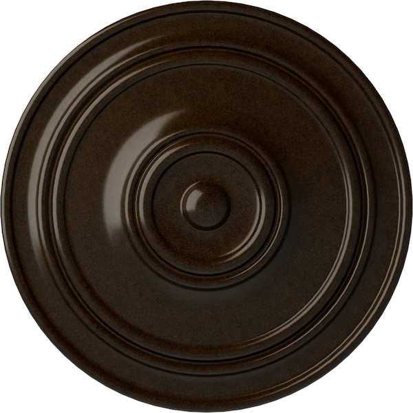 Ekena Millwork Classic Ceiling Medallion (For Canopies up to 5 1/2"), Hand-Painted Bronze, 21 7/8"OD x 2 3/8"P CM22CLBZS - main